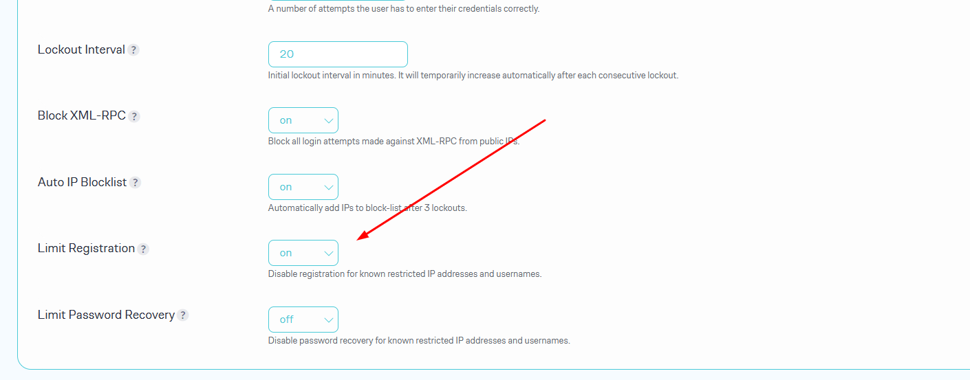 limit registration in wordpress